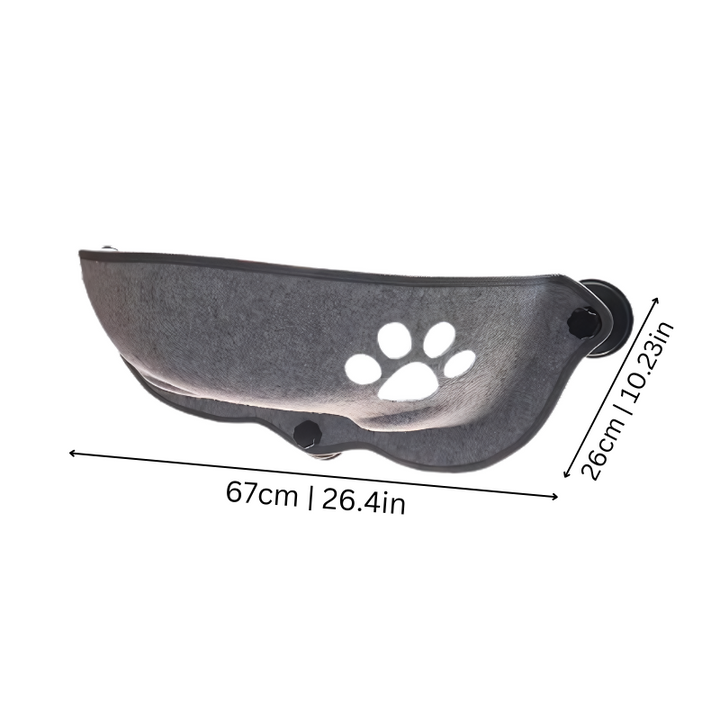 Large cat friendly window perch hammock, a cozy pet bed for cats to sunbathe and observe birds. Easy window mount.