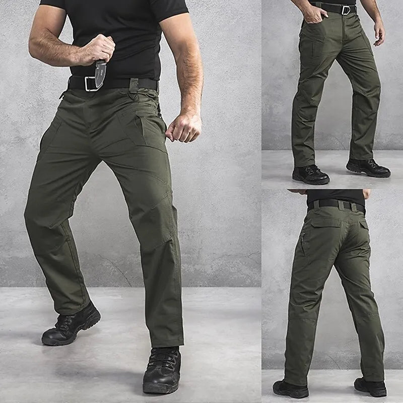 Versatile men's military style cargo pants, ideal for tactical use, adventure, or comfortable casual everyday wear.