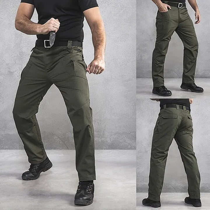 Versatile men's military style cargo pants, ideal for tactical use, adventure, or comfortable casual everyday wear.
