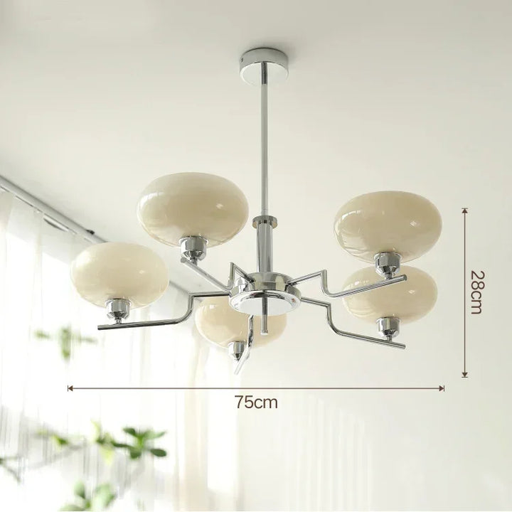 Elegant Bauhaus medieval chandelier with multiple light fixtures, perfect for home decor.