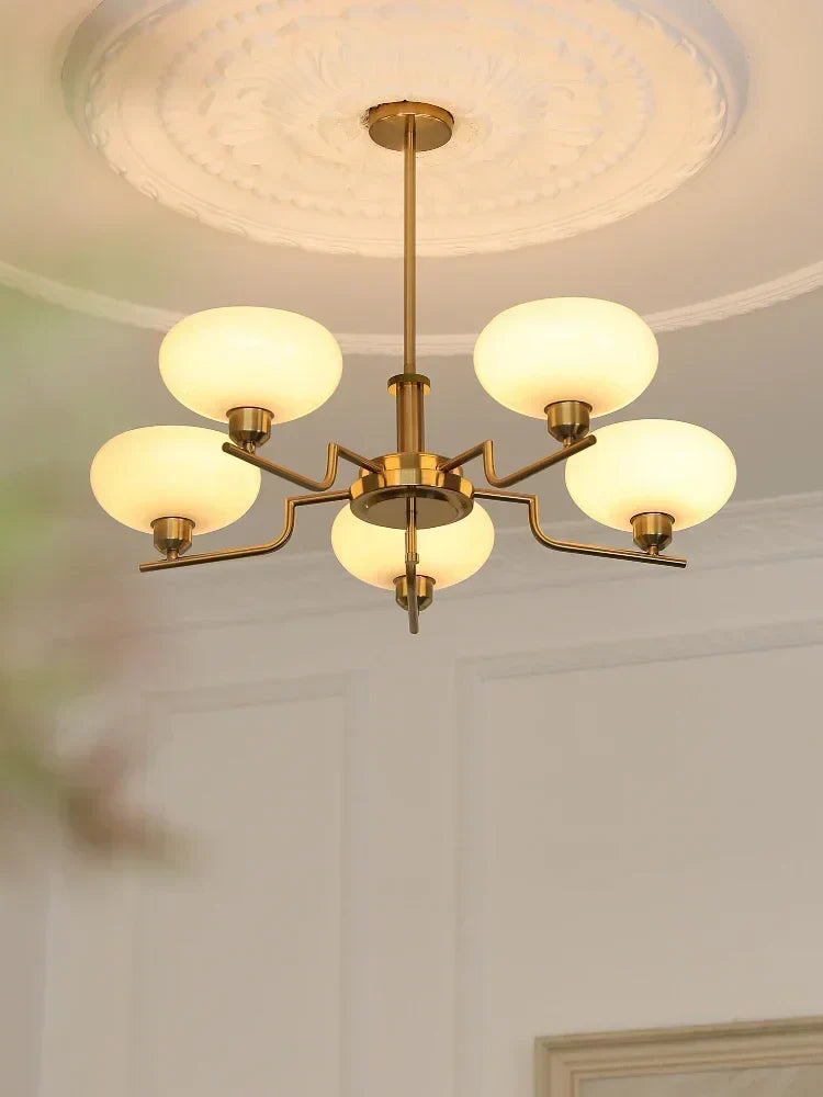 Elegant Bauhaus medieval chandelier with multiple light fixtures, perfect for home decor.