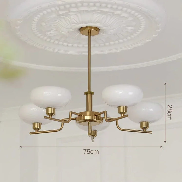 Elegant Bauhaus medieval chandelier with multiple light fixtures, perfect for home decor.