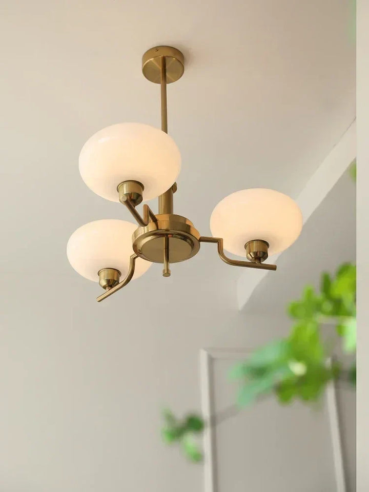 Elegant Bauhaus medieval chandelier with multiple light fixtures, perfect for home decor.