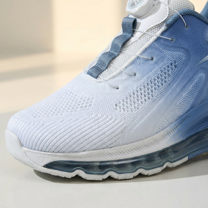 Durable men's active sports footwear featuring an air cushion sole and secure lace-up closure.