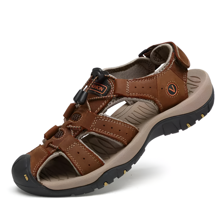 Men's adjustable strap sandals for balance & comfort; orthopedic foot support.