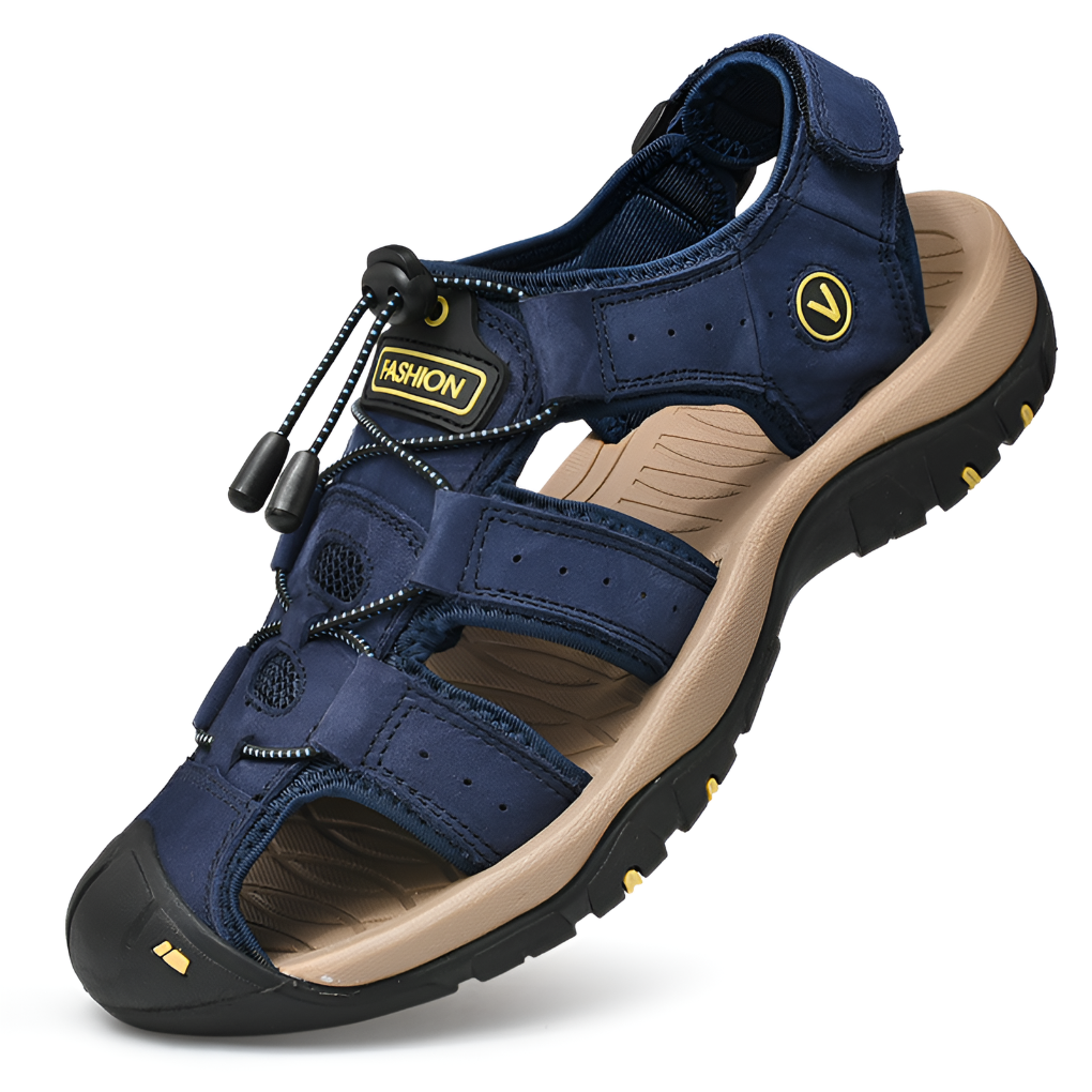Comfort-focused men's sandals with adjustable straps, mixed colors & modern bling design.