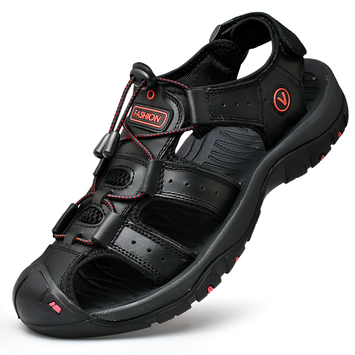 Men's casual summer sandals with adjustable straps, providing orthopedic balance & support.