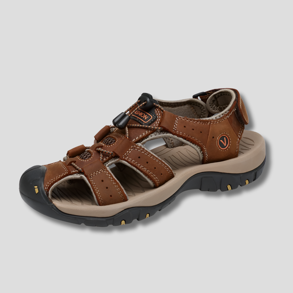 Stylish men's sandals with adjustable straps, offering excellent balance, comfort, & foot support.