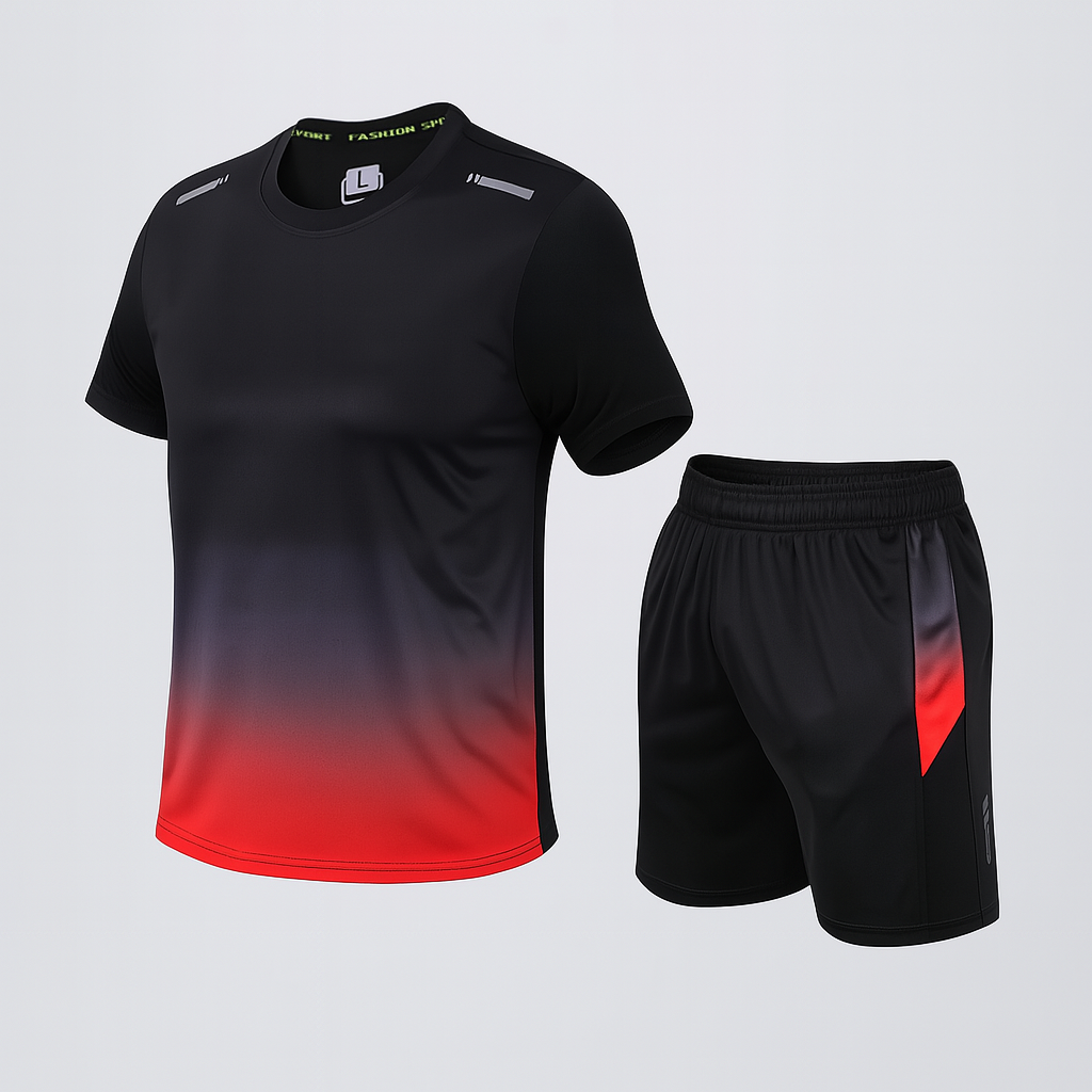 Stylish men's casual sportswear set. Comfortable jogger & top perfect for athleisure, lounging, or light activity.