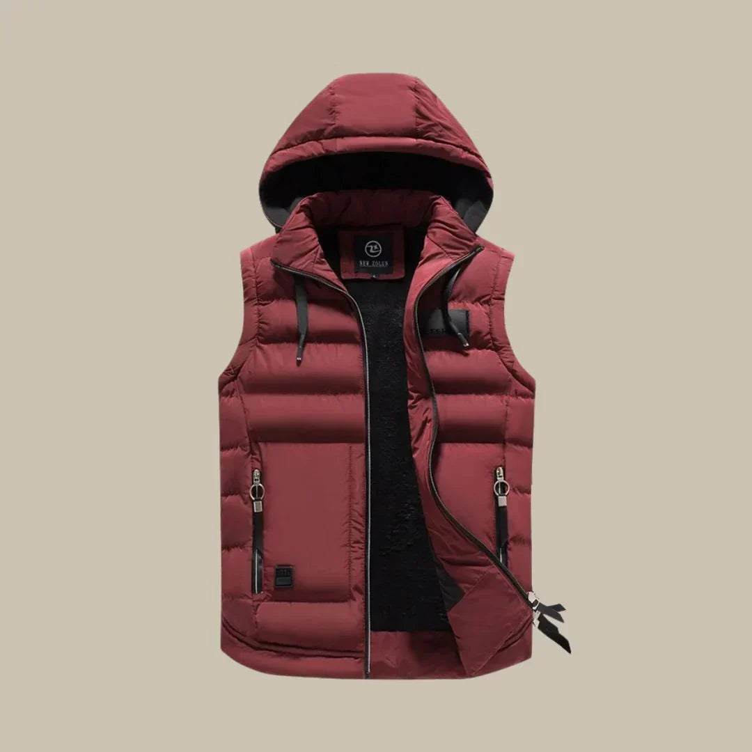 Versatile men's bodywarmer vest, ideal for outdoor adventures. Stylish winter outerwear for layering.