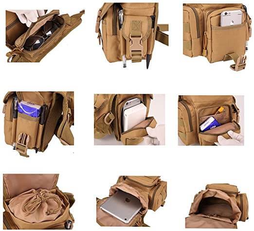 Durable tactical drop leg bag for men. Water-resistant, multi-pocket utility pack for active lifestyles.