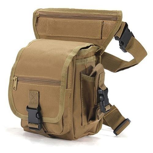 Rugged men's tactical leg bag. Multi-pocket design, water-resistant, made from durable Oxford fabric.
