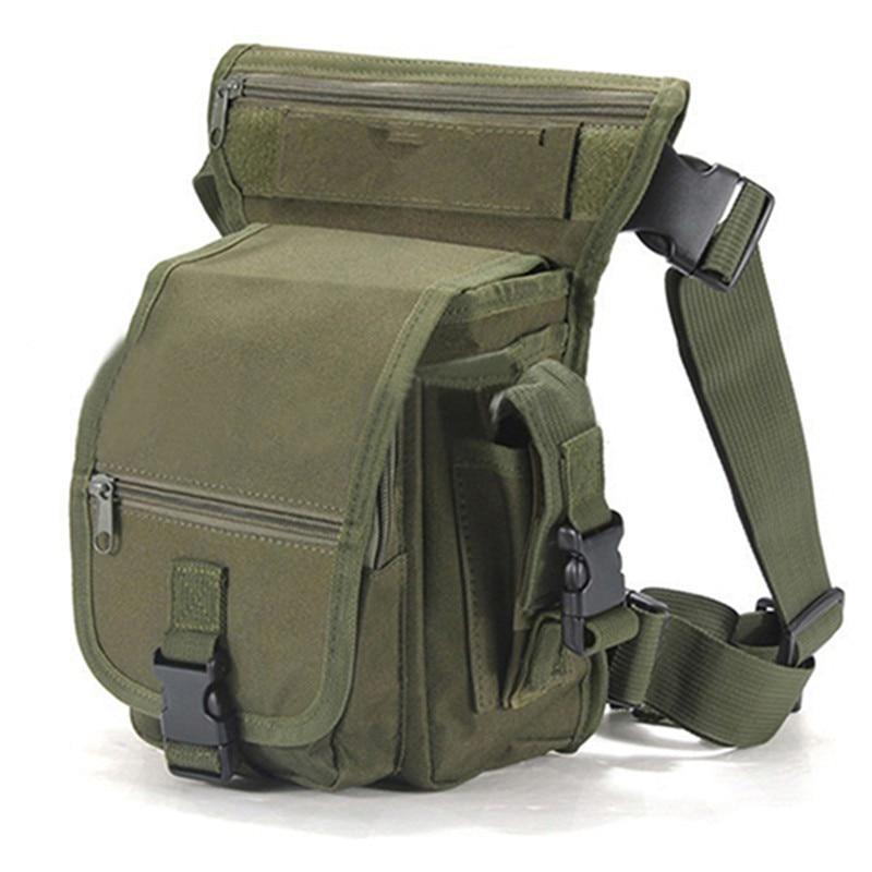 Outdoor gear: Men's water-resistant drop leg bag. Perfect utility for travel, hiking, or motorcycle.