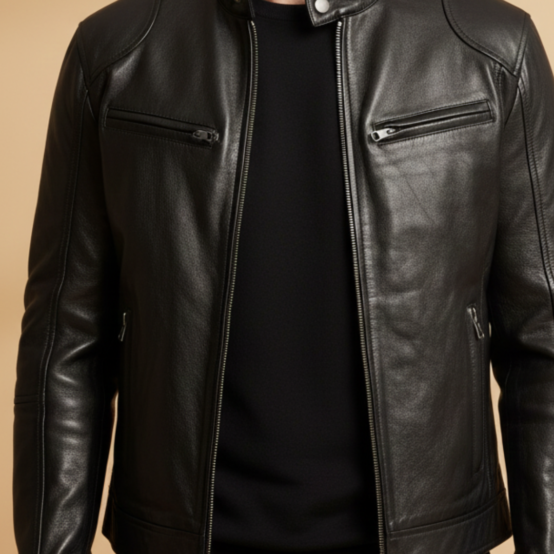 Everyday men's spring jacket, modern zip design, adjustable cuffs for a comfortable fit.