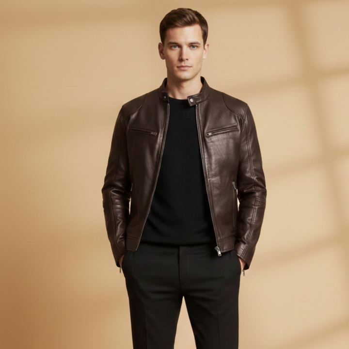 Men's stylish zip jacket, suitable for casual outings, features multiple utility pockets.