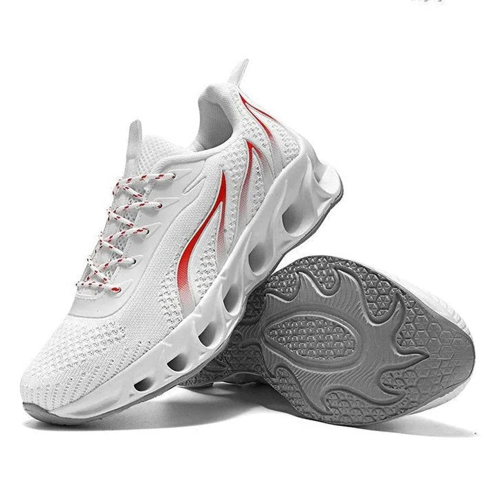 Pair of men's comfortable running & walking shoes. Breathable design, cushioned sole, perfect for an active lifestyle.