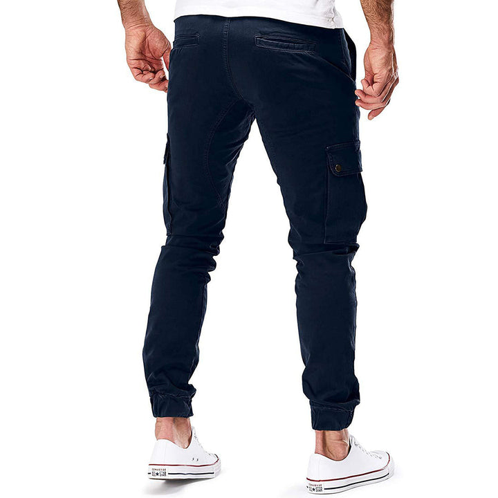 Classic men's casual cargo pants, versatile for urban exploration & outdoor adventures, featuring multi-pockets.