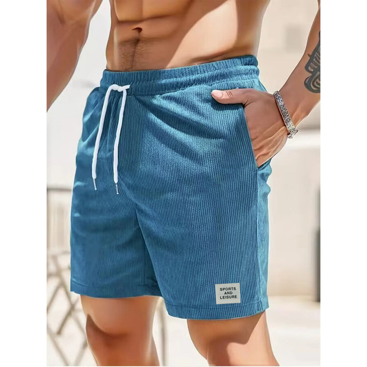 Men's casual corduroy shorts, relaxed fit, perfect for summer daily wear.