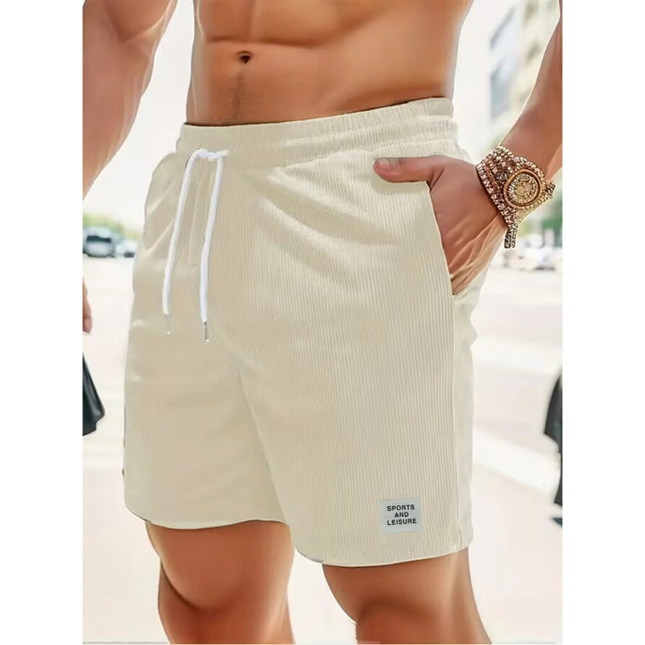 Comfortable men's relaxed fit corduroy shorts, perfect for summer casual and daily wear.