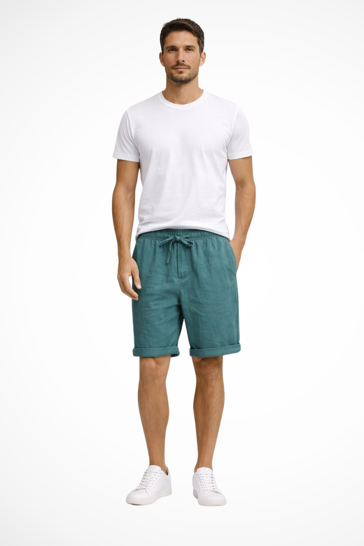 Men's versatile drawstring shorts, elasticated waist, comfortable relaxed fit, suitable for daily wear.