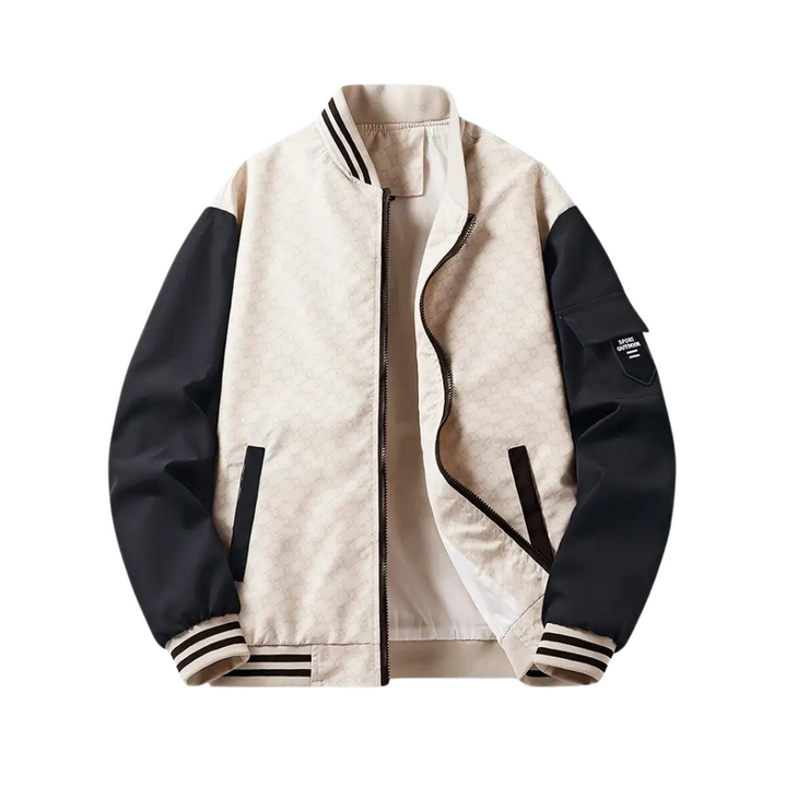 Modern men's casual slim-fit baseball jacket, a stylish outerwear for spring & autumn fashion. Versatile bomber style.