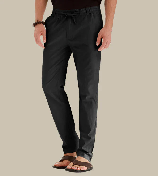 Stylish men's casual pants with elastic waist, perfect for spring, summer & everyday comfort.