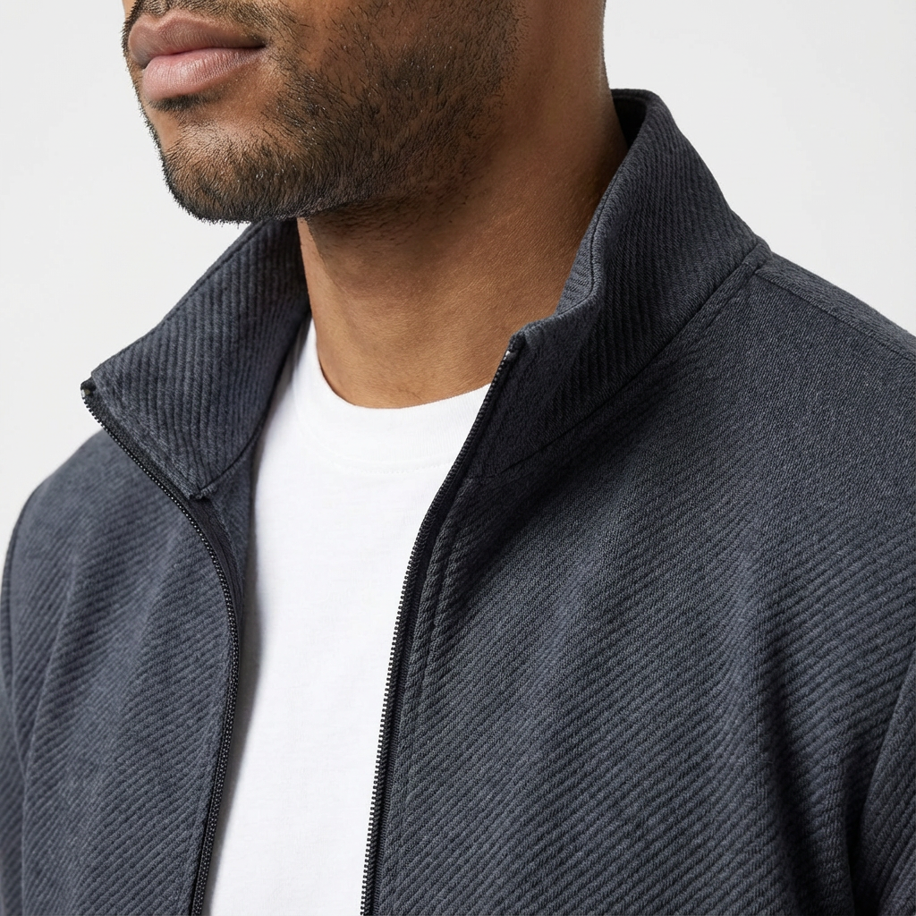 Men's casual tracksuit set. Zip jacket & joggers for athletic style and comfortable activewear.