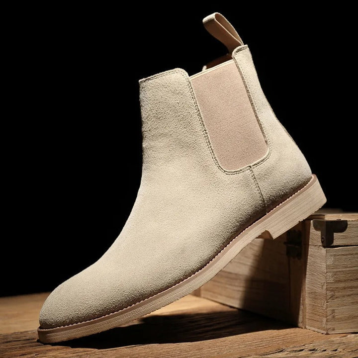 Effortless men's classic leather Chelsea boots, slip-on design for easy wear and a smart casual look.