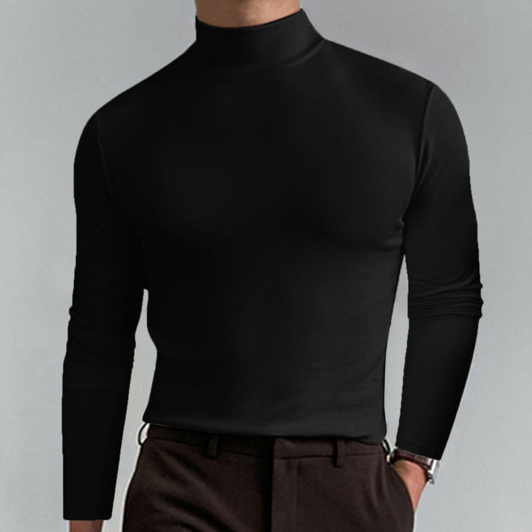 Warm long sleeve men's turtleneck sweater, an essential and versatile piece for winter fashion.