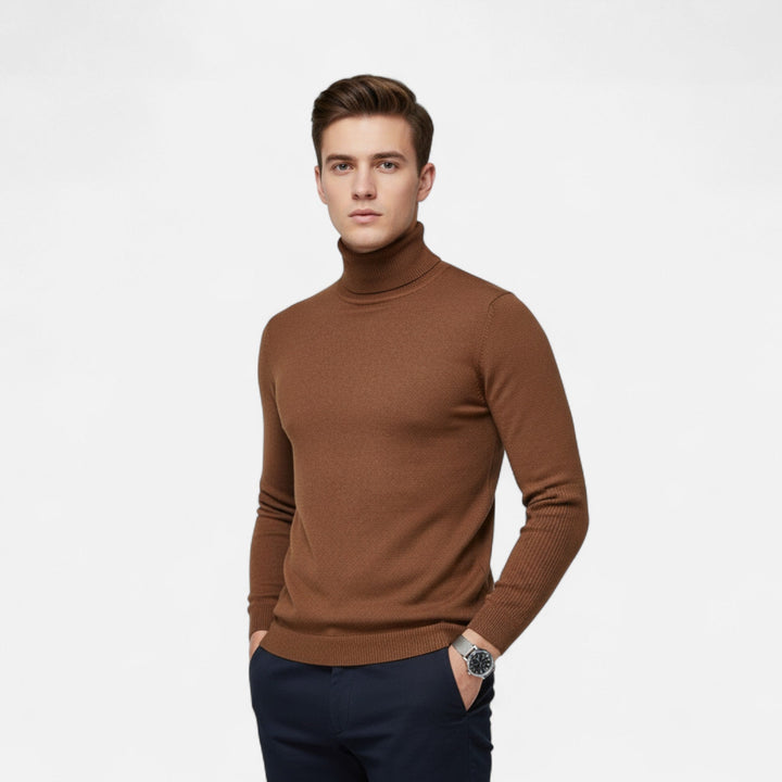 Comfortable men's crew neck sweater, ideal for autumn, winter, or spring layering & warmth.