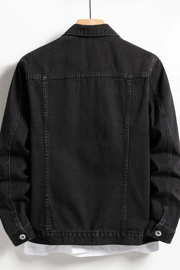 Timeless men's denim jacket, classic fit, button-up design. Essential casual wear for modern men's fashion.
