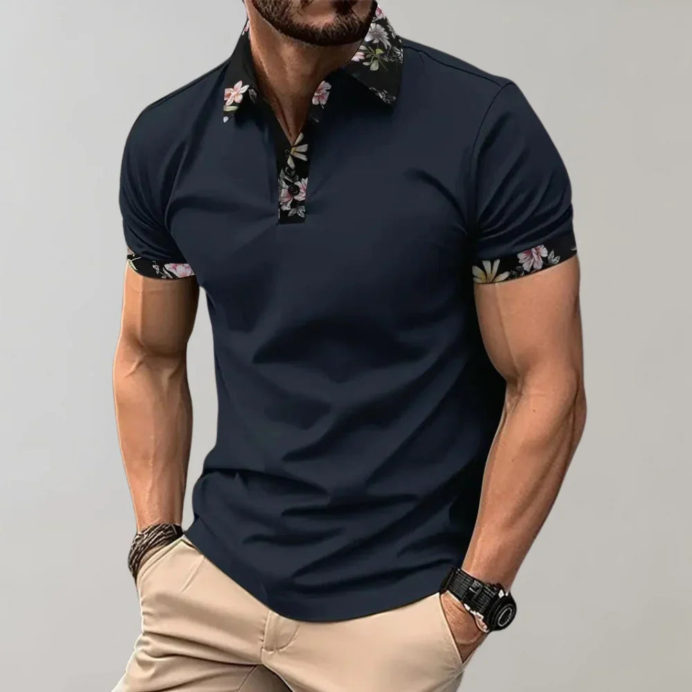 Men's classic fit short sleeve polo shirt, ideal for casual wear. Comfortable and stylish men's everyday top.