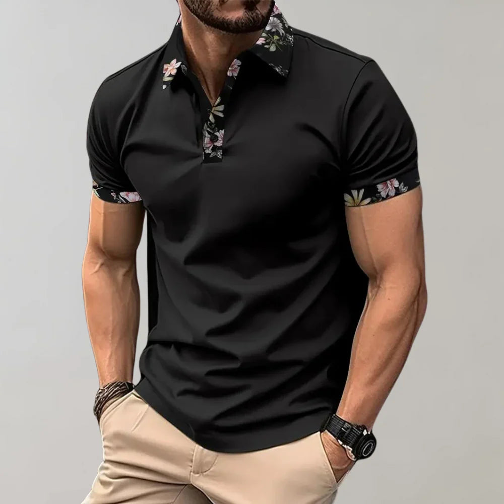 Stylish men's short sleeve polo shirt for casual wear. Classic fit, comfortable summer top for everyday fashion.