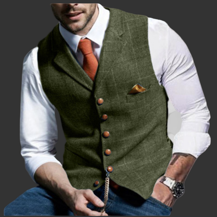 Elegant men's formal vest, perfect for weddings, business, and special events. Features a timeless tailored fit.