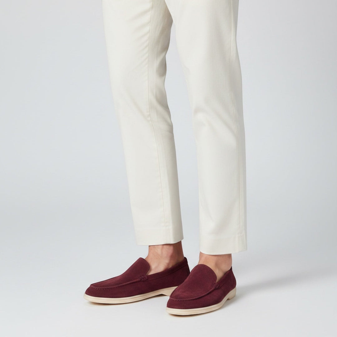 Men's slip-on loafers, perfect comfortable summer footwear for strolls, beach & casual vacation style.