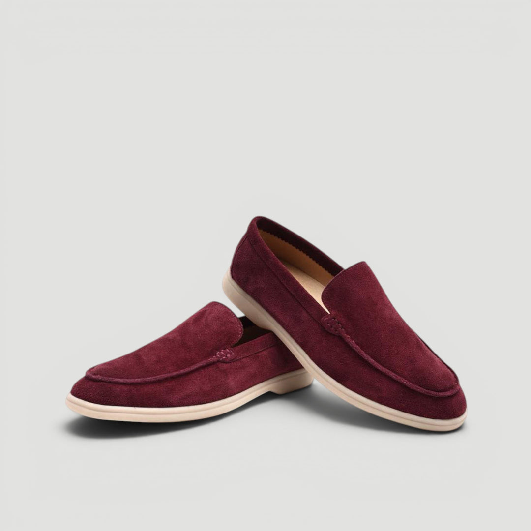 Close-up of men's comfortable slip-on loafers, showcasing elegant design for summer casual wear.