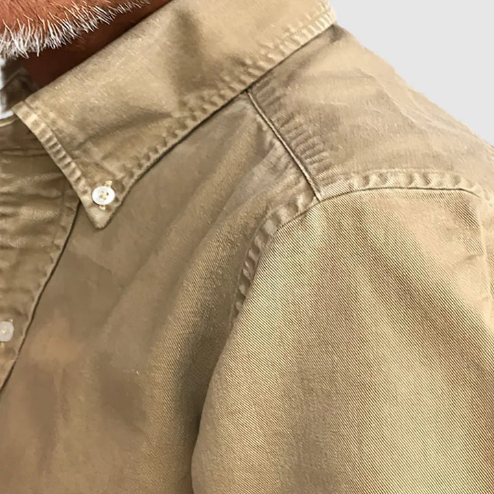 Comfortable men's long-sleeve dress shirt, soft fabric, classic fit for all-day style.