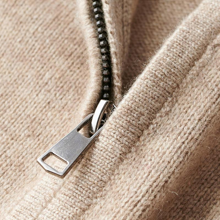Stylish men's quarter-zip pullover, a comfortable & versatile long-sleeve knit top for modern menswear.