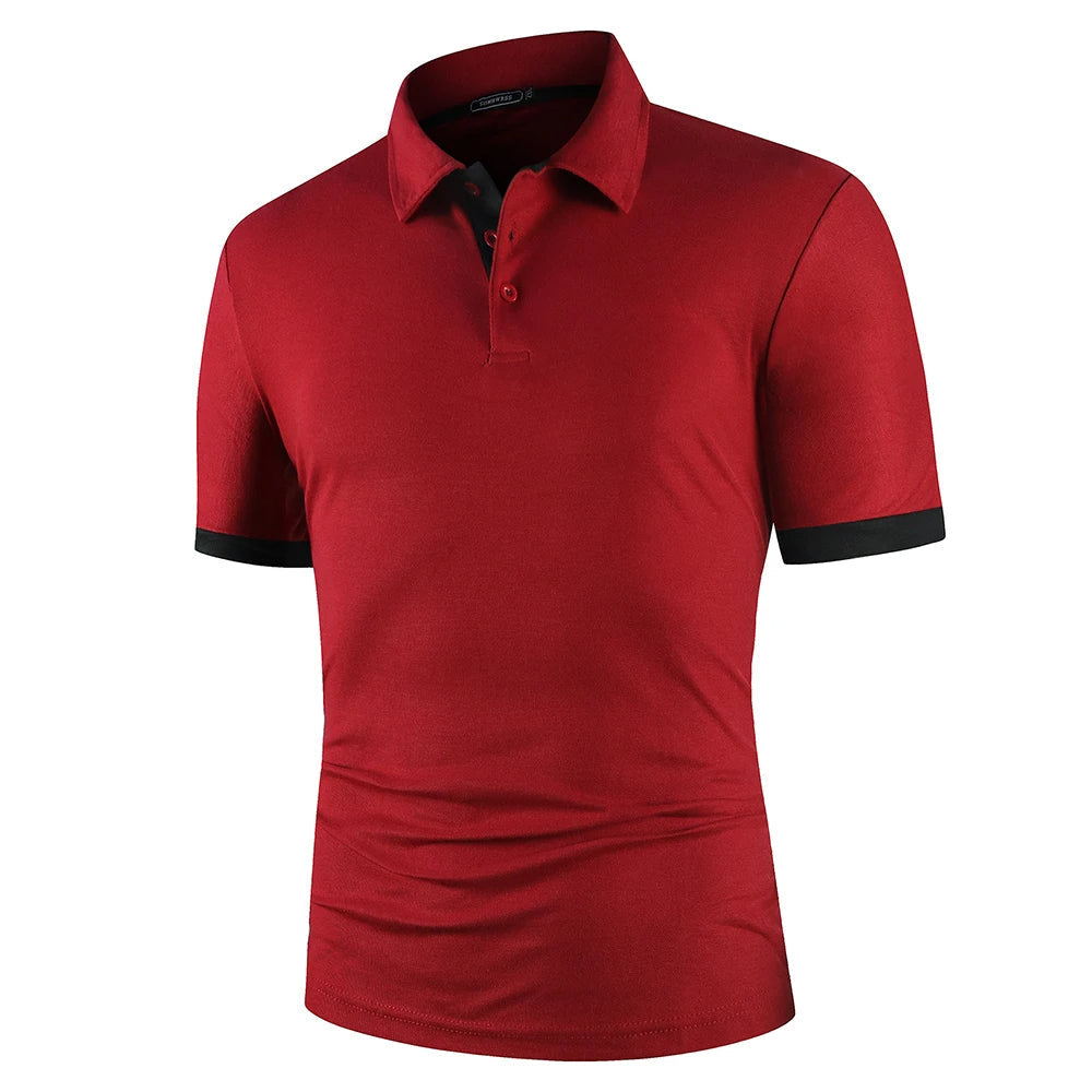 Men's classic summer polo shirt. Lightweight, breathable, short sleeve for outdoor casual style & comfort.