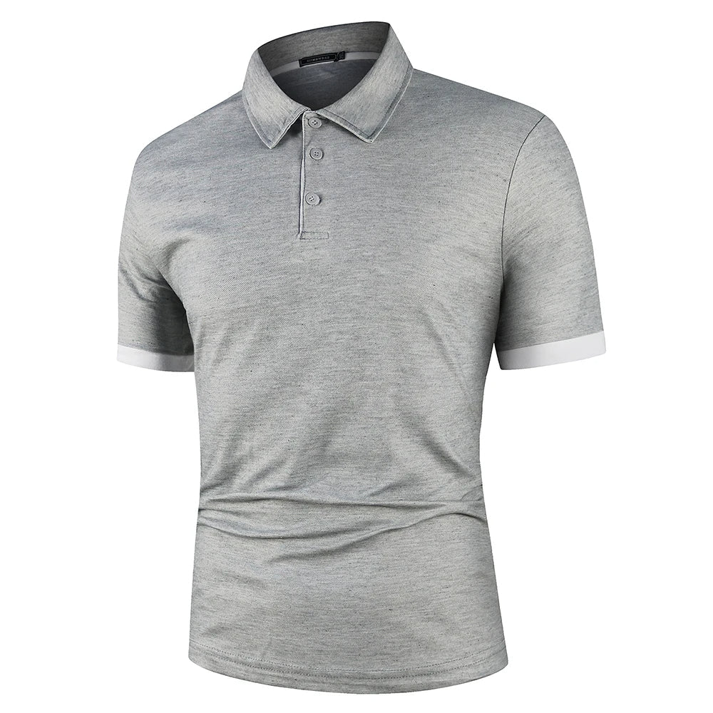Essential men's classic summer polo. Lightweight, breathable casual top, versatile for everyday summer wear.