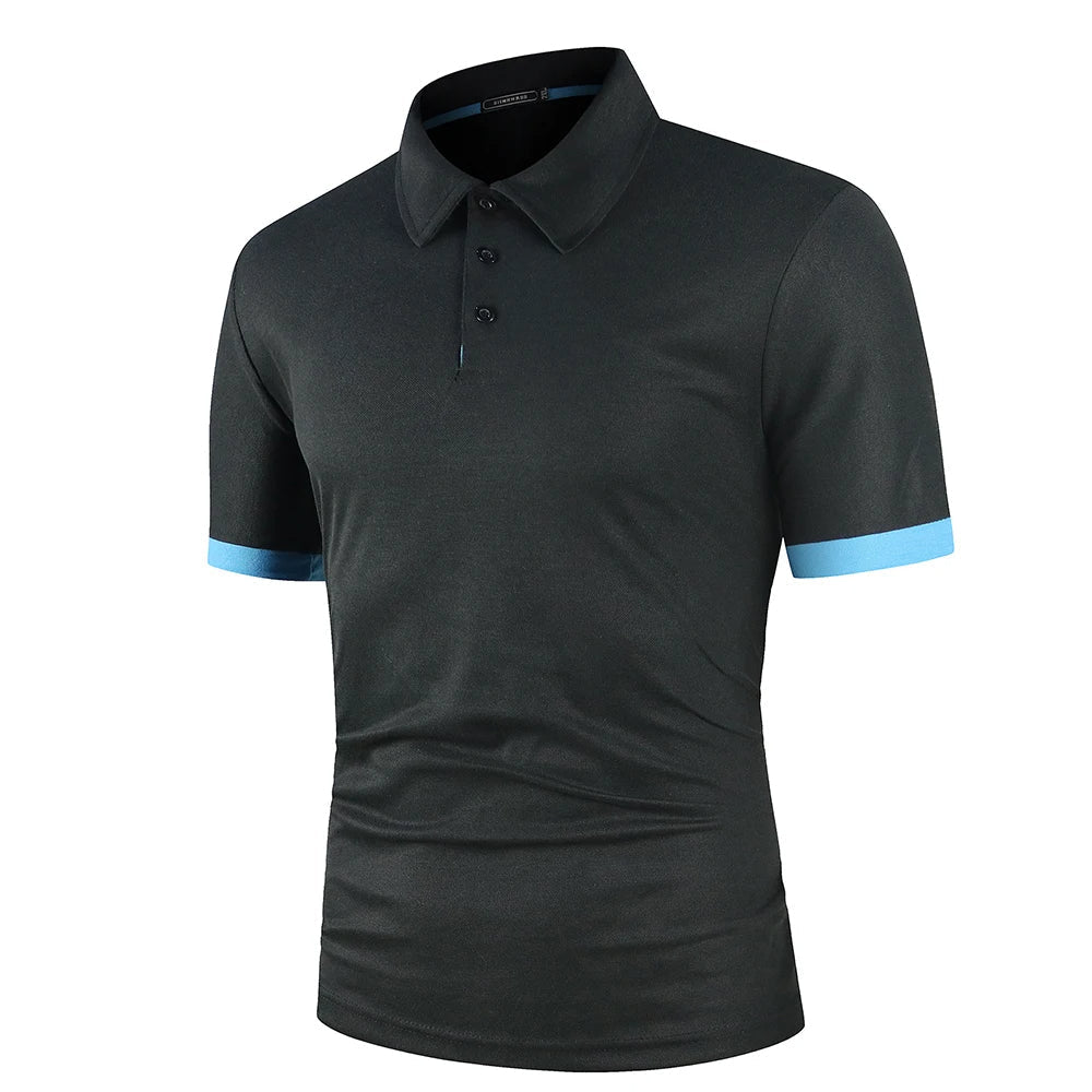 Classic men's short sleeve polo. Versatile smart casual top, great for summer everyday wear.