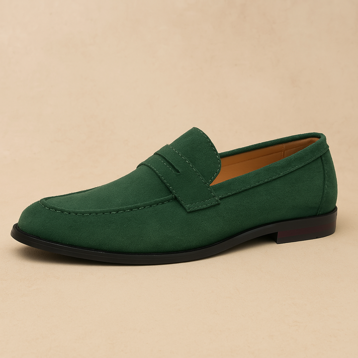 Classic men's penny loafers, a comfortable slip-on shoe for versatile spring & fall fashion.