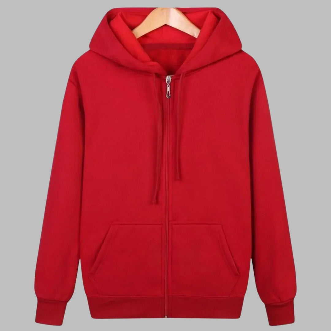 Classic men's zip-up hoodie, a comfortable and stylish outerwear piece for casual & everyday layering.