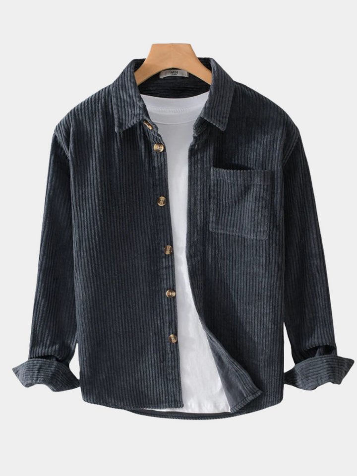 Men's corduroy shirt with comfortable fit & timeless style, a versatile casual button-down.