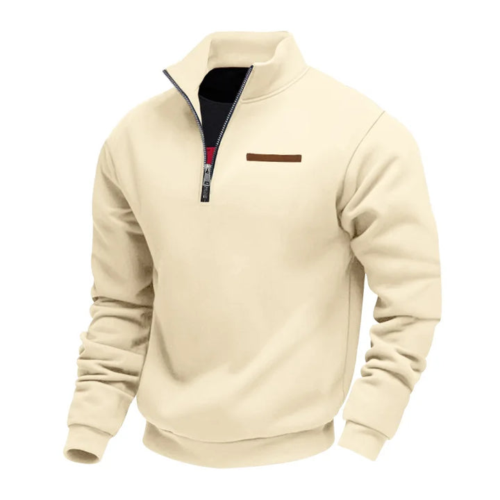 Close-up of a comfortable men's round-neck sweatshirt, perfect for everyday casual winter wear.