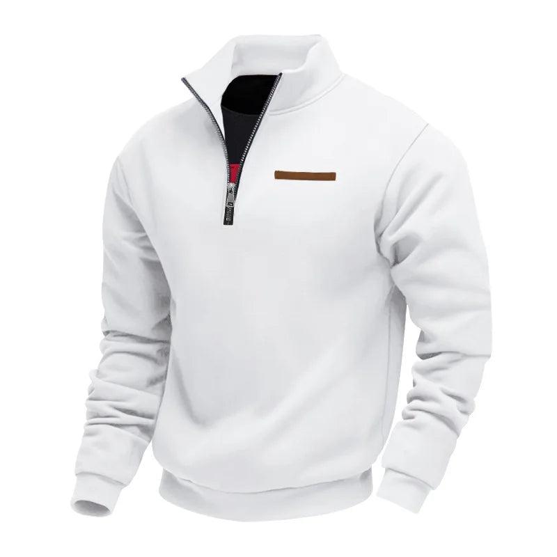 Versatile men's cozy casual sweatshirt, a comfortable long-sleeve round neck top for everyday winter fashion.