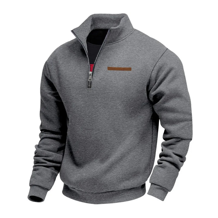Detail of the comfortable fabric on a men's cozy casual sweatshirt, ideal for everyday winter style.