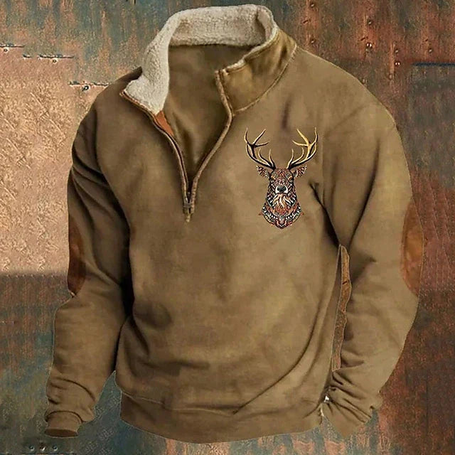 Men's cozy full-zip pullover hoodie. Comfortable long-sleeve sweatshirt for casual everyday wear & layering.