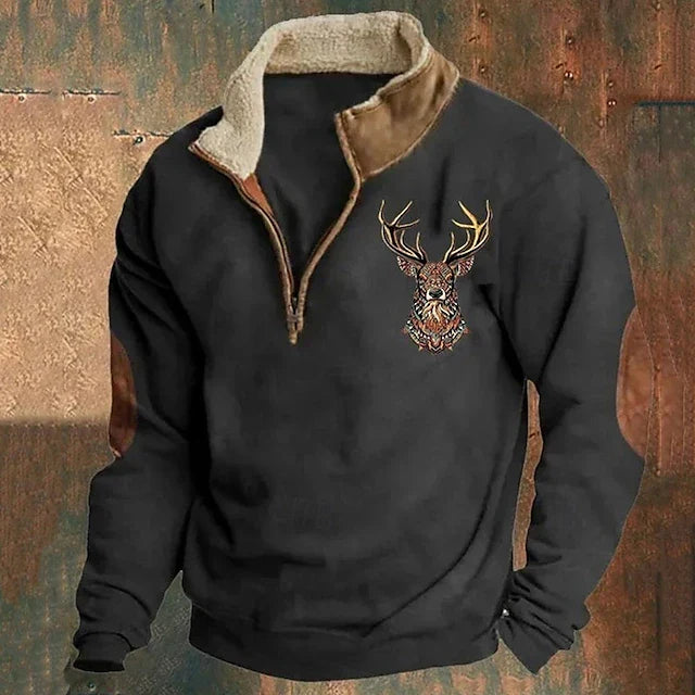 Stylish men's full-zip hoodie with soft fabric, ideal for casual comfort. Versatile pullover sweatshirt.