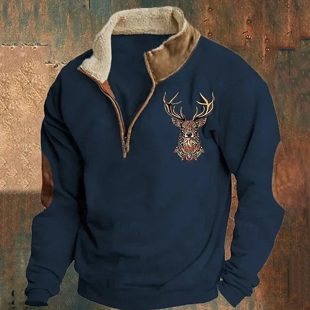 Close-up of men's full-zip pullover hoodie, perfect for layering & cozy everyday casual wear.